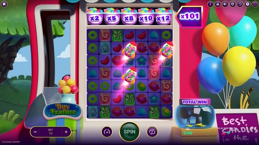 Screenshot videoslot slotmachine 101 Candies