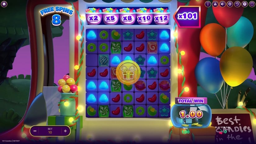 Screenshot videoslot slotmachine 101 Candies