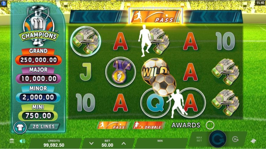 Screenshot videoslot slotmachine 11 Champions