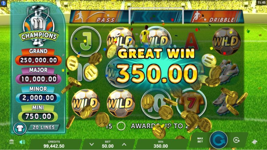 Screenshot videoslot slotmachine 11 Champions