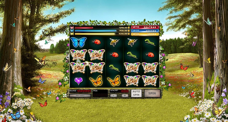 Screenshot videoslot slotmachine 3 Butterflies