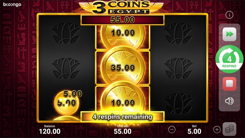 Screenshot videoslot slotmachine 3 Coins: Egypt