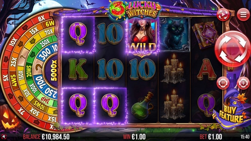 Screenshot videoslot 3 Lucky Witches