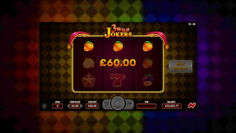 Screenshot videoslot slotmachine 3 Wild Jokers