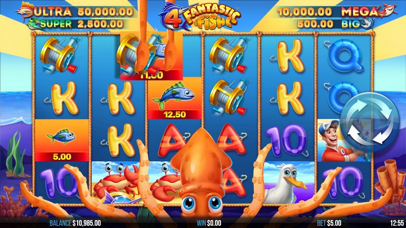 Screenshot videoslot slotmachine 4 Fantastic Fish