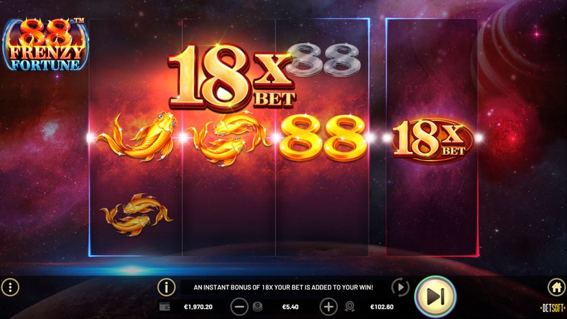 Screenshot videoslot slotmachine 88 Frenzy Fortune