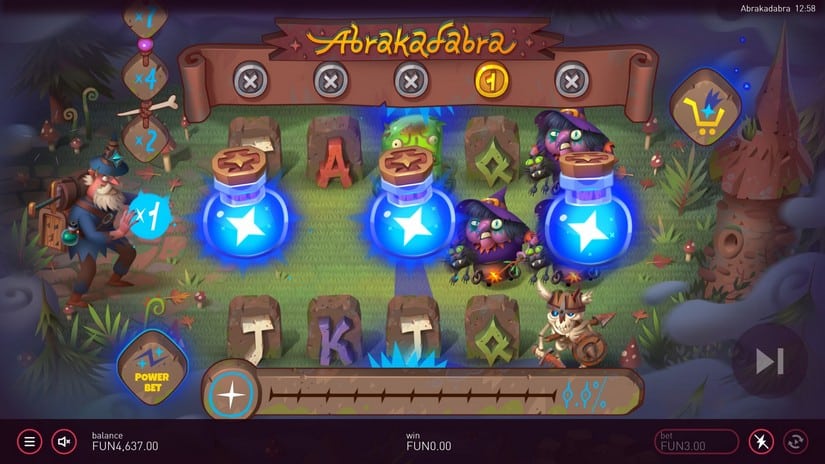 Screenshot videoslot slotmachine Abrakadabra