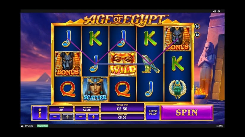 Screenshot videoslot slotmachine Age of Egypt