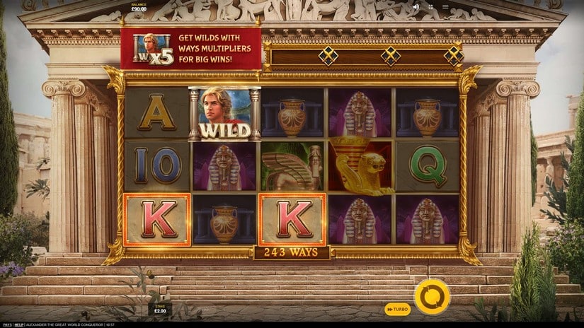 Screenshot videoslot slotmachine Alexander the Great: World Conqueror