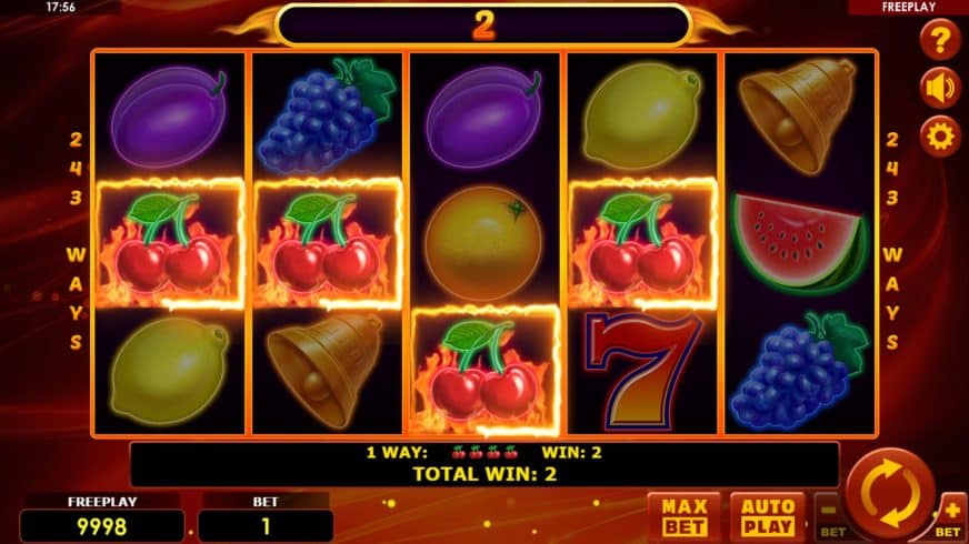 Screenshot videoslot slotmachine Allways Hot Fruits