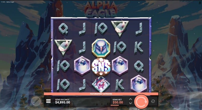 Screenshot videoslot slotmachine Alpha Eagle