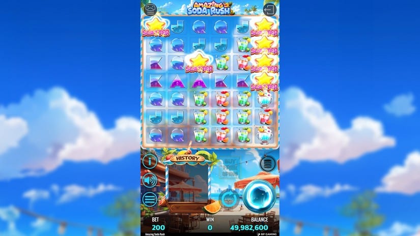 Screenshot videoslot slotmachine Amazing Soda Rush