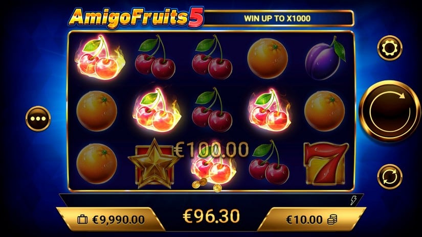 Screenshot videoslot slotmachine Amigo Fruits 5