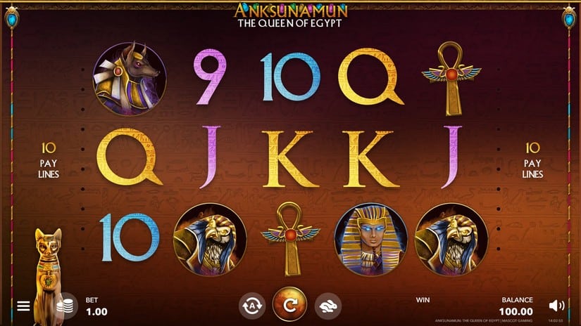 Screenshot videoslot Anksunamun: the Queen of Egypt