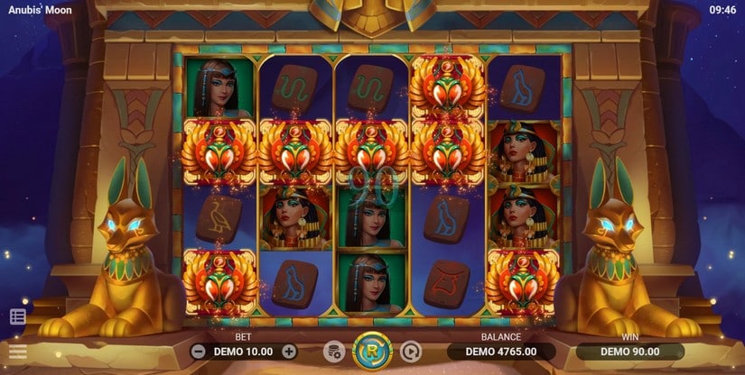 Screenshot videoslot slotmachine Anubis Moon