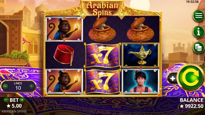 Screenshot videoslot slotmachine Arabian Spins