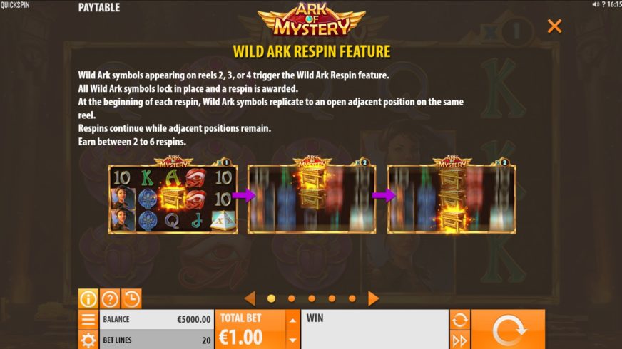 Screenshot videoslot slotmachine Ark Of Mystery