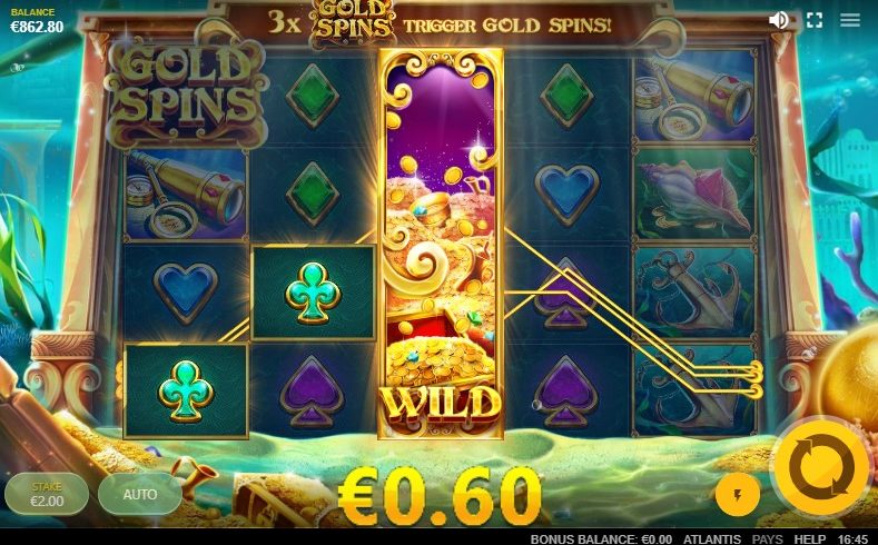 Screenshot videoslot slotmachine Atlantis