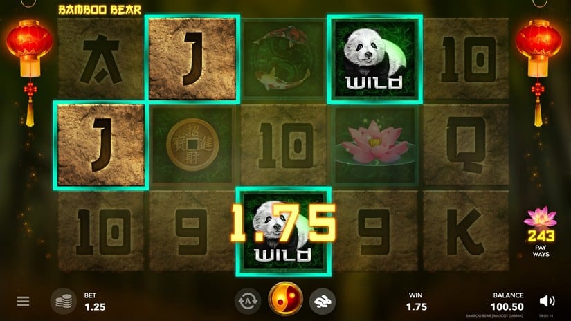 Screenshot videoslot slotmachine Bamboo Bear