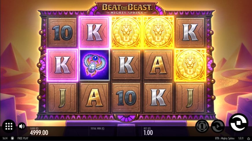 Screenshot videoslot slotmachine Beat the Beast: Mighty Sphinx