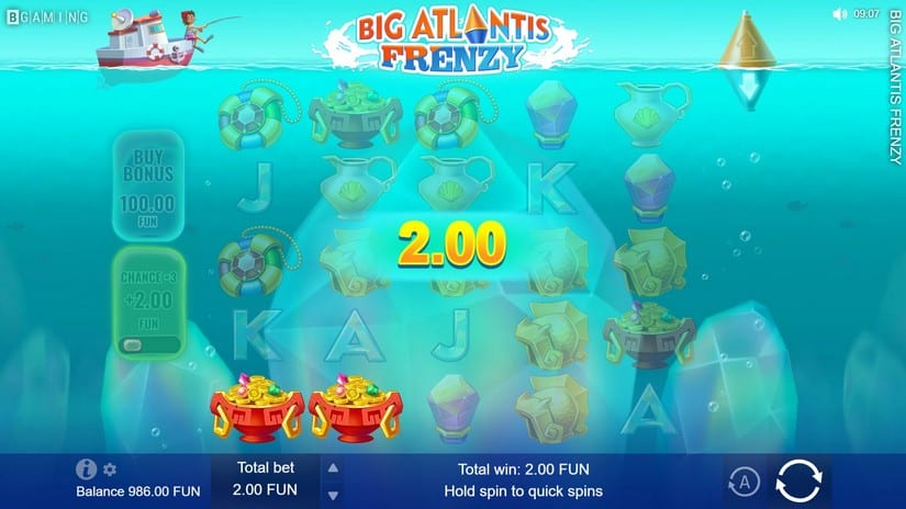 Screenshot videoslot slotmachine Big Atlantis Frenzy