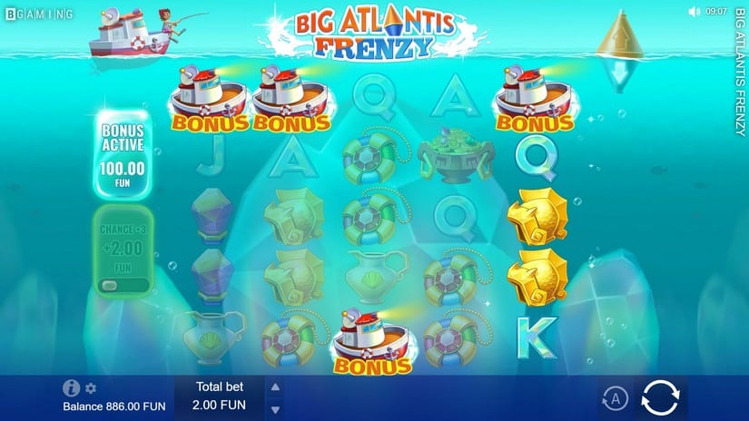 Screenshot videoslot slotmachine Big Atlantis Frenzy