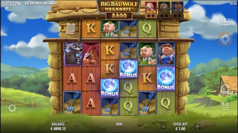 Screenshot videoslot slotmachine Big Bad Wolf Megaways