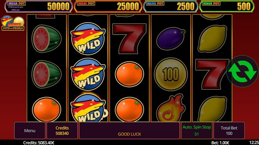 Screenshot videoslot slotmachine Big Max Pots and Pearls