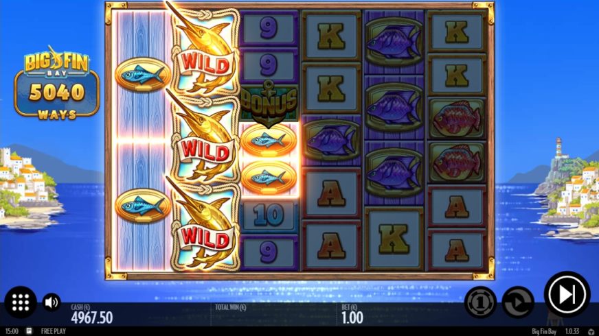 Screenshot videoslot slotmachine Big Fin Bay