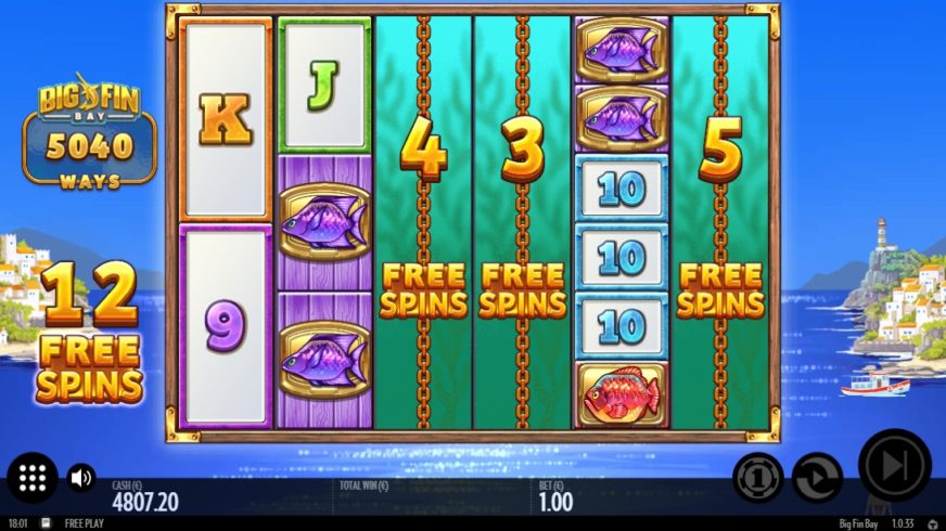 Screenshot videoslot slotmachine Big Fin Bay