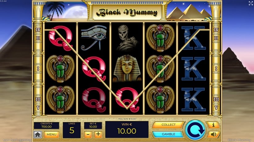 Screenshot videoslot slotmachine Black Mummy