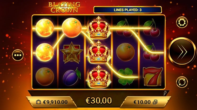 Screenshot videoslot slotmachine Blazing Crown