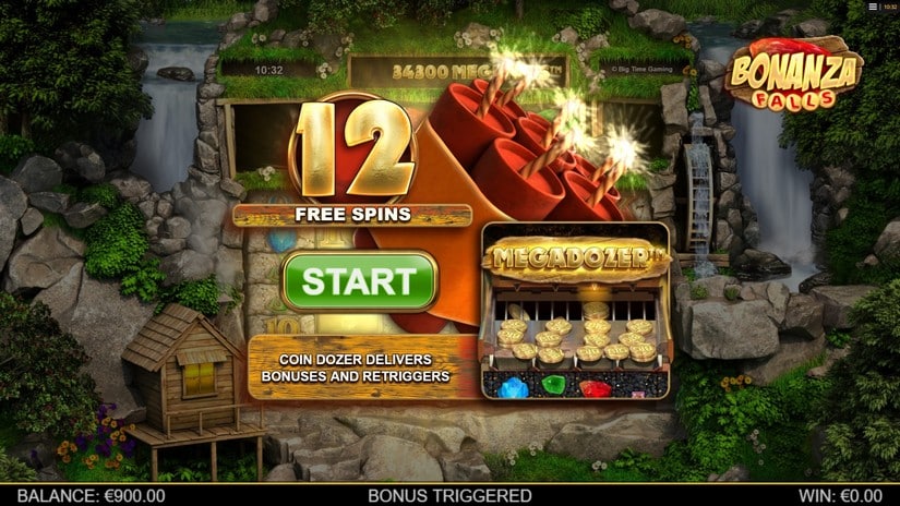 Screenshot videoslot slotmachine Bonanza Falls