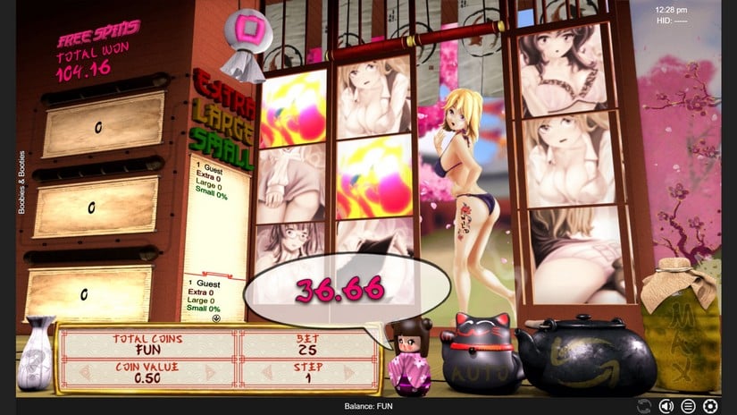 Screenshot videoslot slotmachine Boobies and Booties