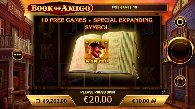 Screenshot videoslot slotmachine Book of Amigo