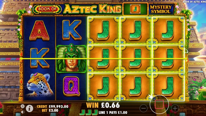 Screenshot videoslot slotmachine Book of Aztec King