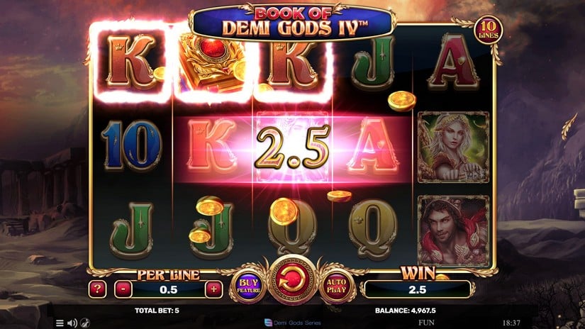 Screenshot videoslot slotmachine Book Of Demi Gods IV