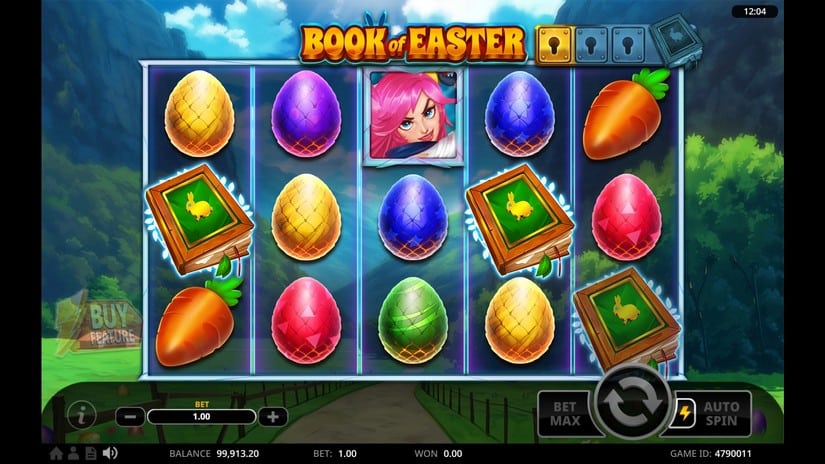 Screenshot videoslot slotmachine Book of Easter