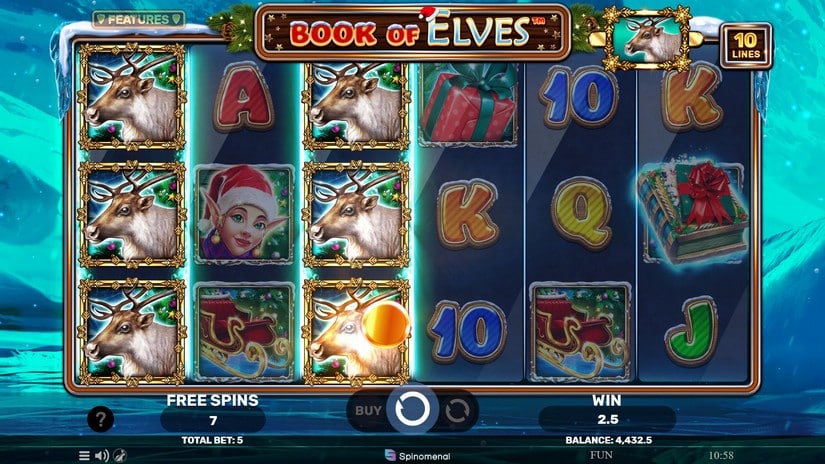 Screenshot videoslot slotmachine Book Of Elves