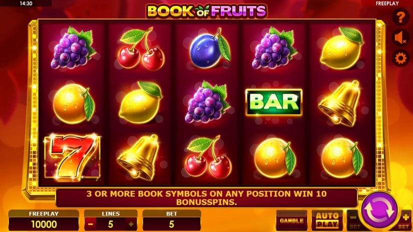 Screenshot videoslot Book of Fruits