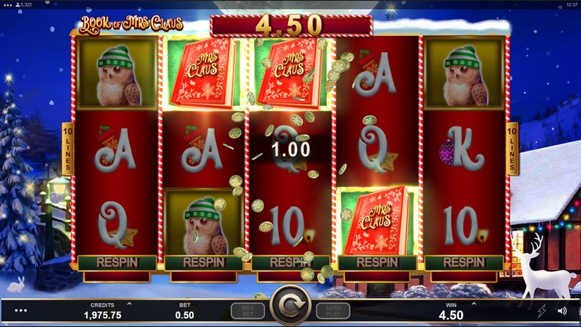 Screenshot videoslot slotmachine Book of Mrs Claus