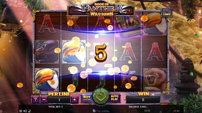 Screenshot videoslot slotmachine Book Of Panther Wild Dawn