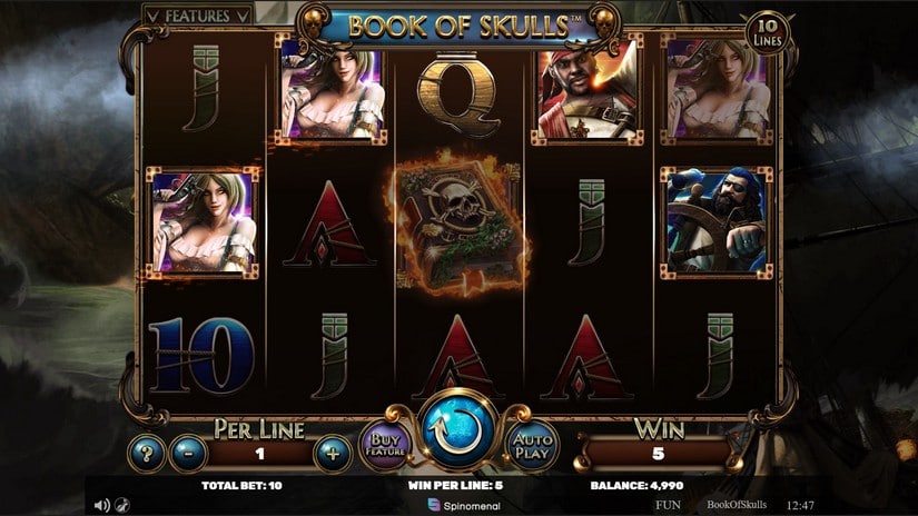 Screenshot videoslot slotmachine Book of Skulls