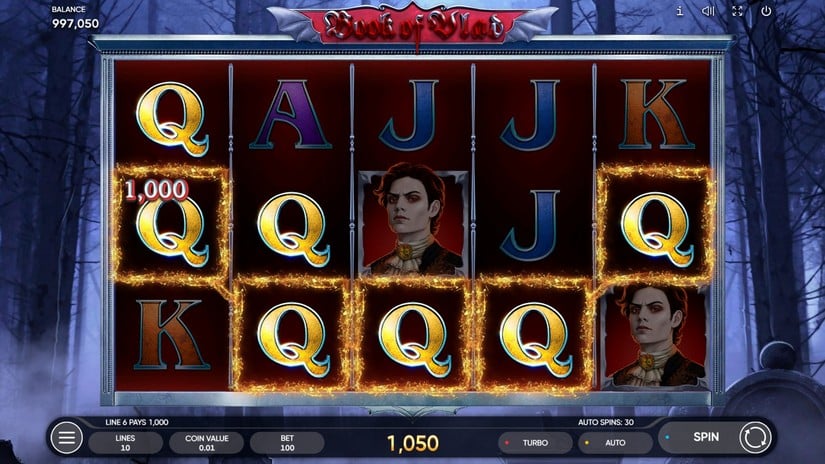 Screenshot videoslot slotmachine Book of Vlad