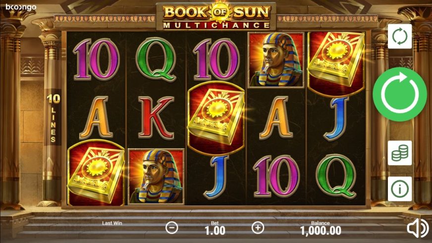 Screenshot videoslot slotmachine Book of Sun: Multi Chance