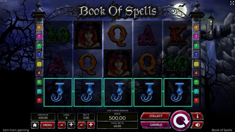 Screenshot videoslot slotmachine Books of Spells