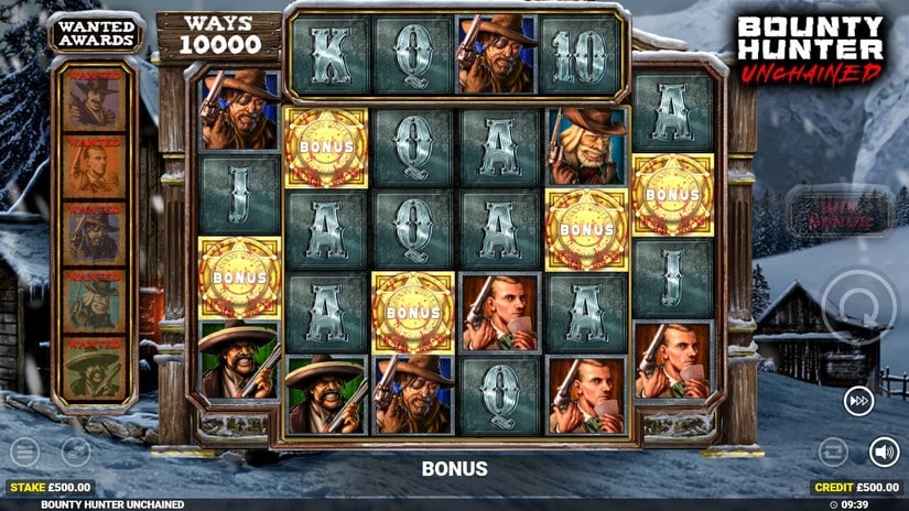 Screenshot videoslot slotmachine Bounty Hunter Unchained