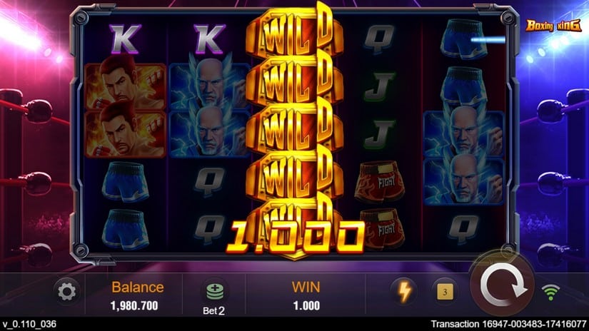 Screenshot videoslot slotmachine Boxing King