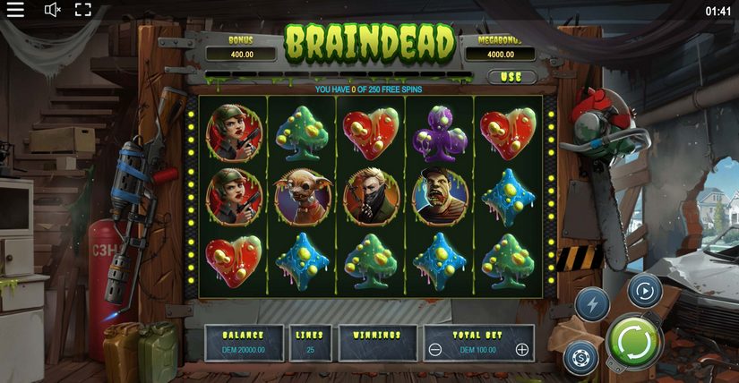 Screenshot videoslot Braindead