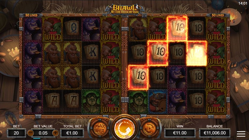 Screenshot videoslot slotmachine Brawl At The Red Cap Inn